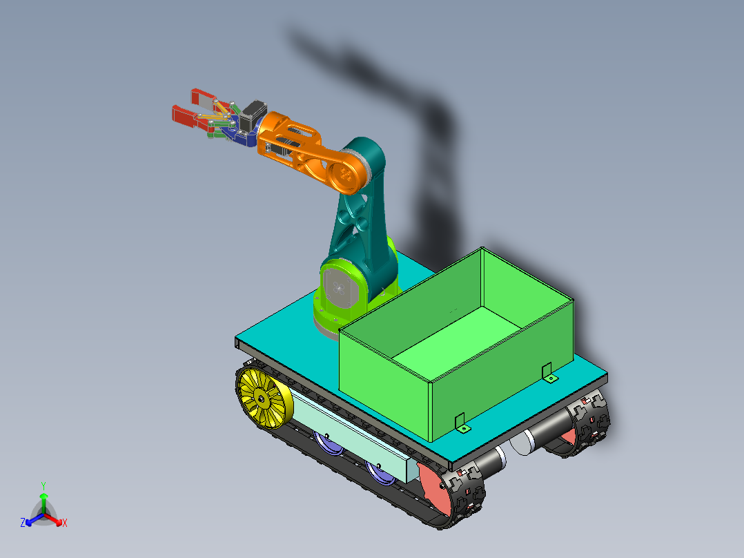 履带式采摘机器人三维模型
