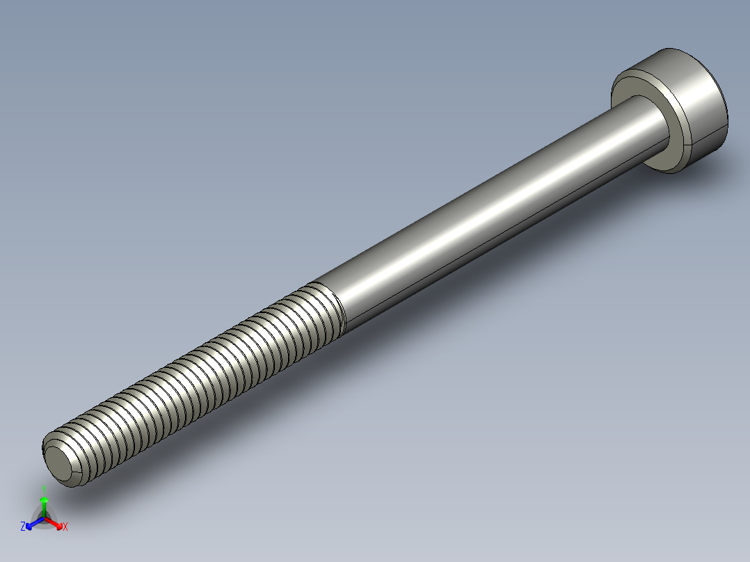 M3 x 0.5mm Thread 40mm LONG SOCKET HEAD CAP SCREW.STEP主视图