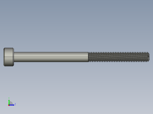 M3 x 0.5mm Thread 40mm LONG SOCKET HEAD CAP SCREW.STEP左视缩略图