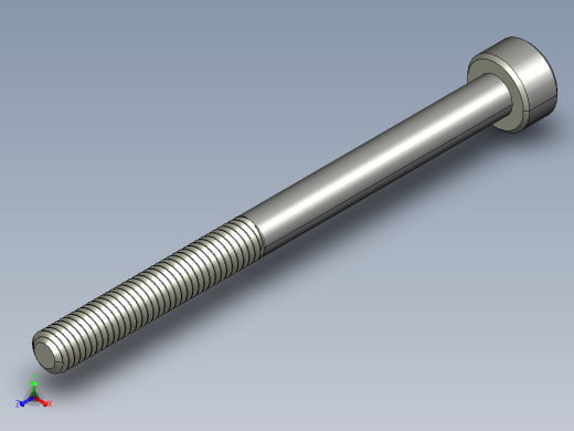 M3 x 0.5mm Thread 40mm LONG SOCKET HEAD CAP SCREW.STEP正等轴测缩略图