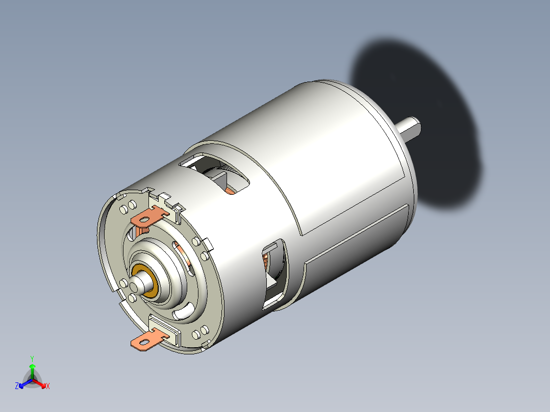 直流电机滚珠轴承12v-24v 6000-12000转主视图