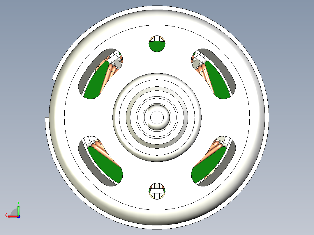 直流电机滚珠轴承12v-24v 6000-12000转后视图