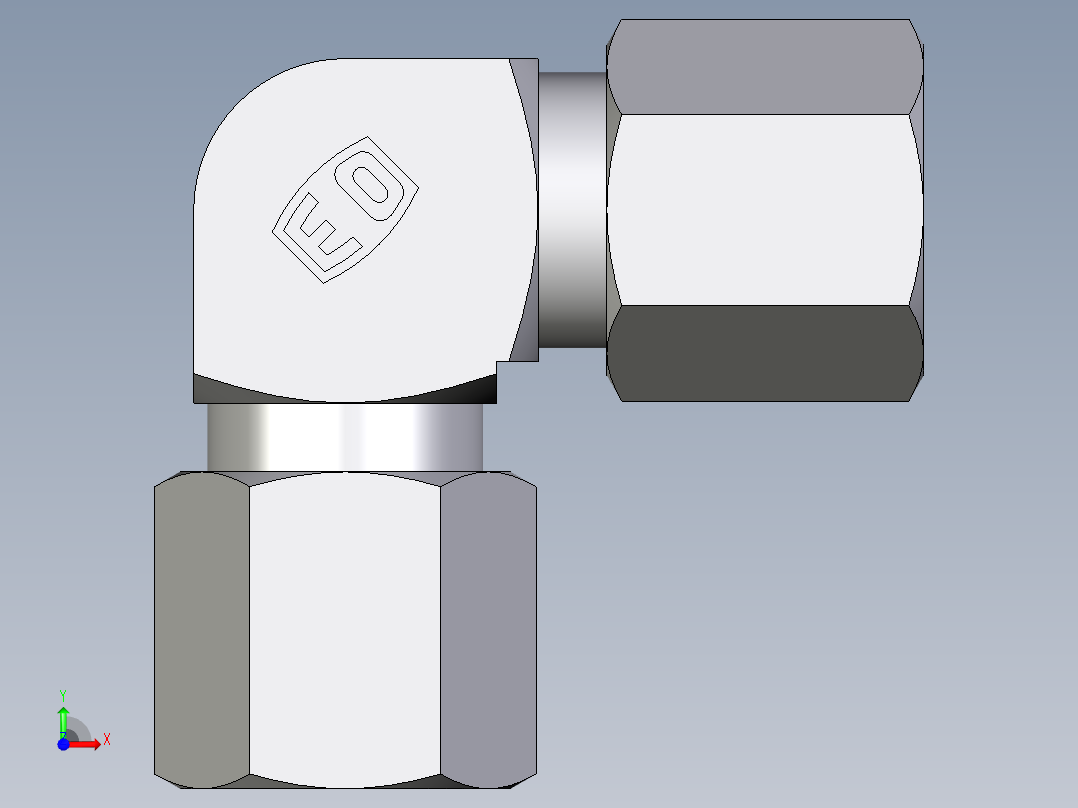 卡套式工业通用硬管接头EO_Union_elbow_W06ZLLCF前视图