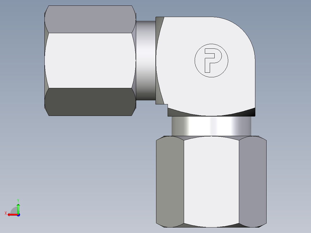 卡套式工业通用硬管接头EO_Union_elbow_W06ZLLCF后视图