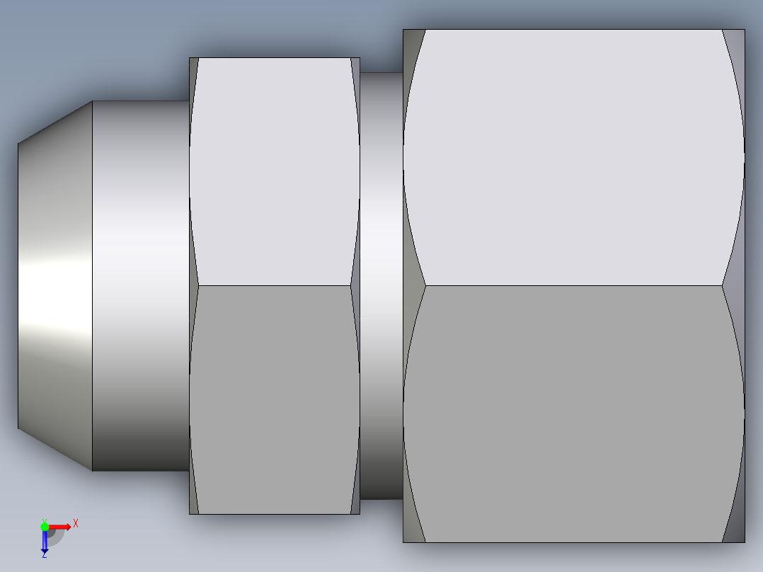 卡套式工业通用硬管接头EO_Weld_connector_AS20ZS俯视图