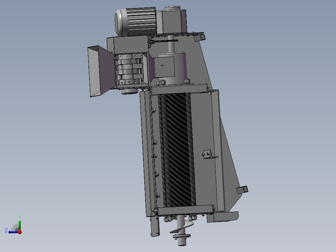 粉碎脱水机右视图