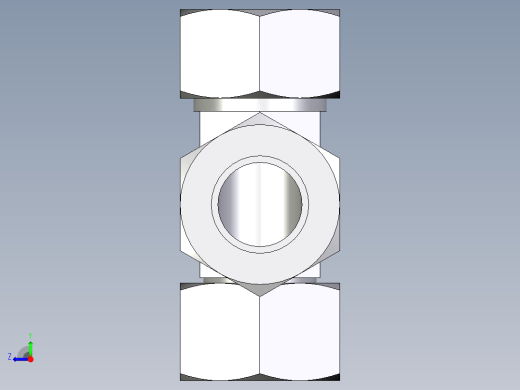 卡套式工业通用硬管接头EO_Swivel_nut_run_tee_EL22ZLCF右视缩略图