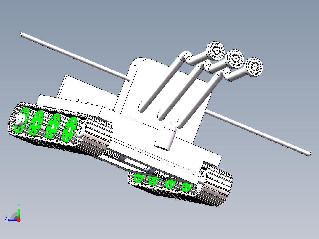 履带车洒水右视图