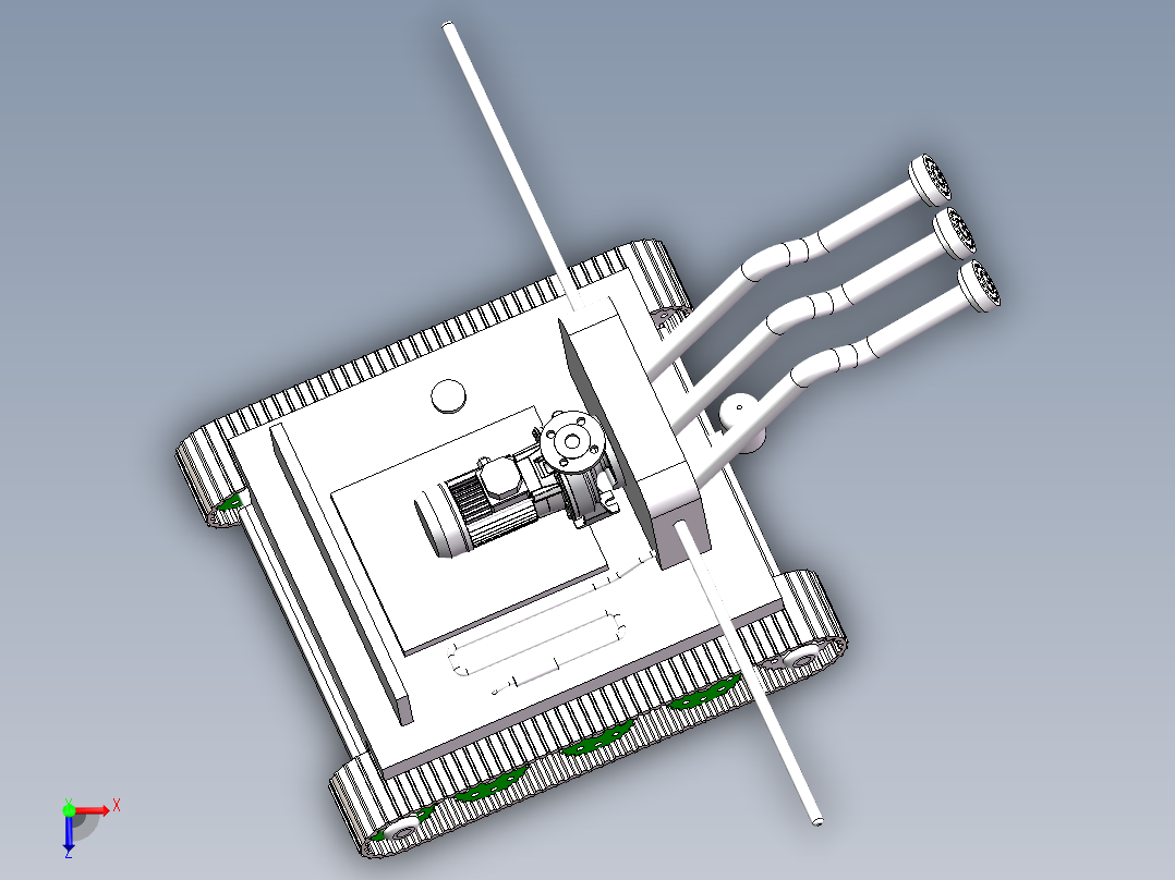 履带车洒水俯视图