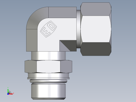 卡套式工业通用硬管接头EO_Adjustable_Locknut_elbow_WEE20SMORCF前视缩略图