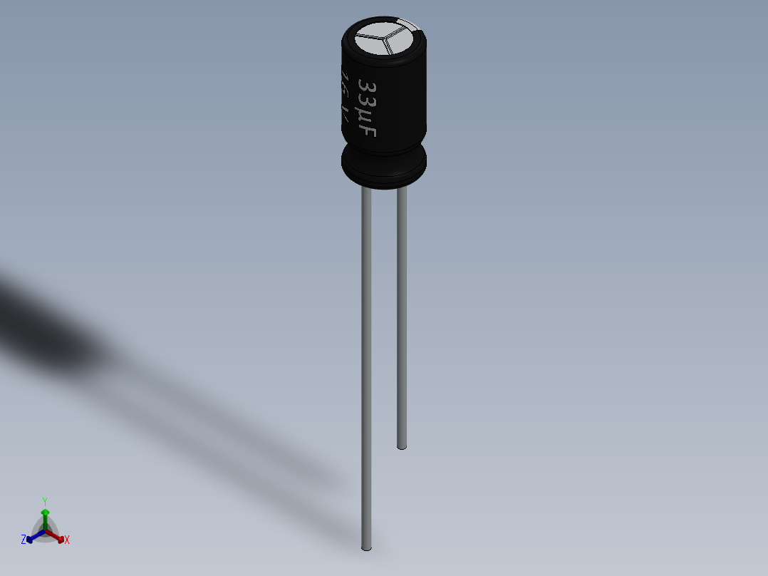 电容器 二极管 电阻器-Capacitor 33uF-16V主视图