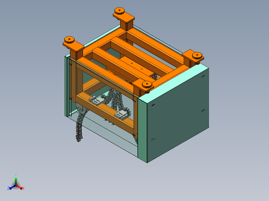 自动翻转机sw16可编辑正等轴测图