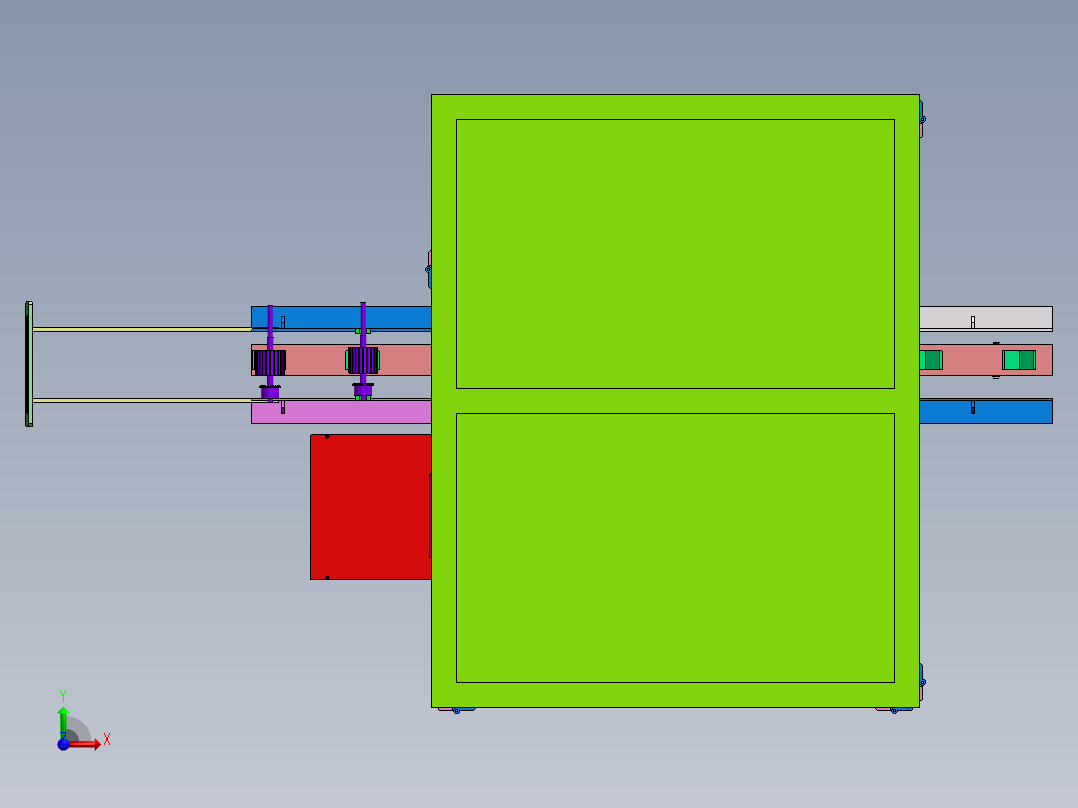 转子精车机（sw18可编辑+工程图）前视图