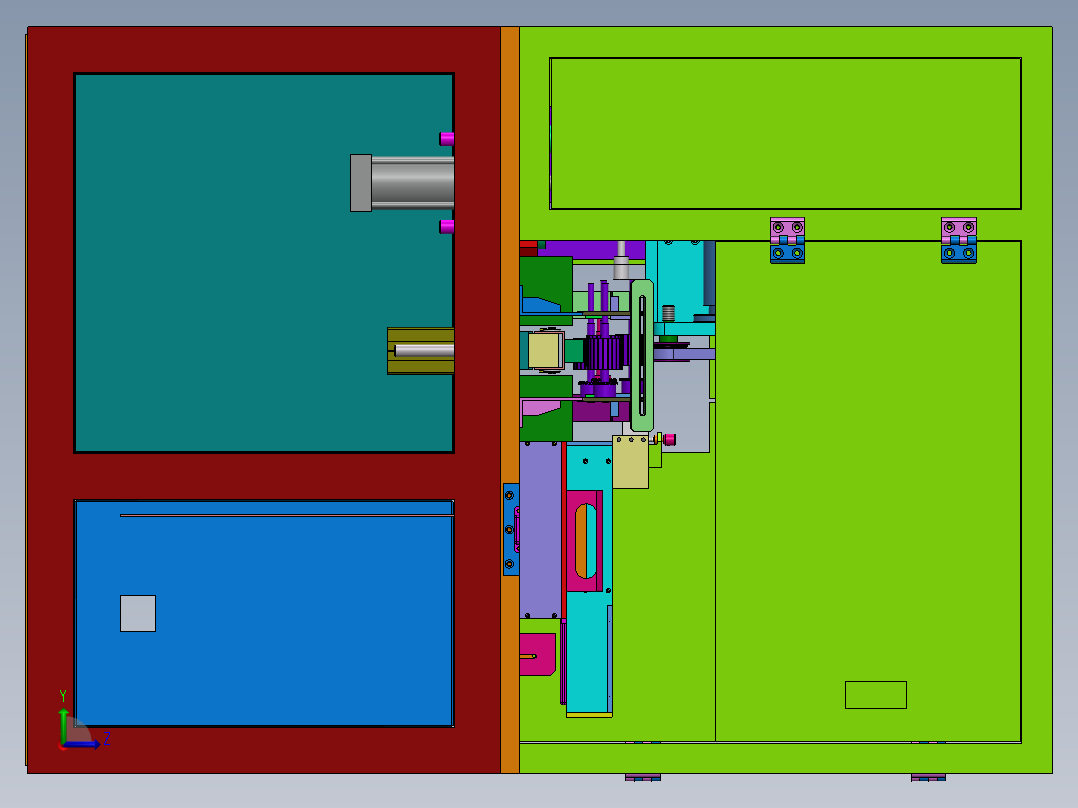 转子精车机（sw18可编辑+工程图）左视图