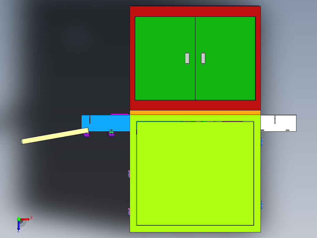 转子精车机（sw18可编辑+工程图）俯视图
