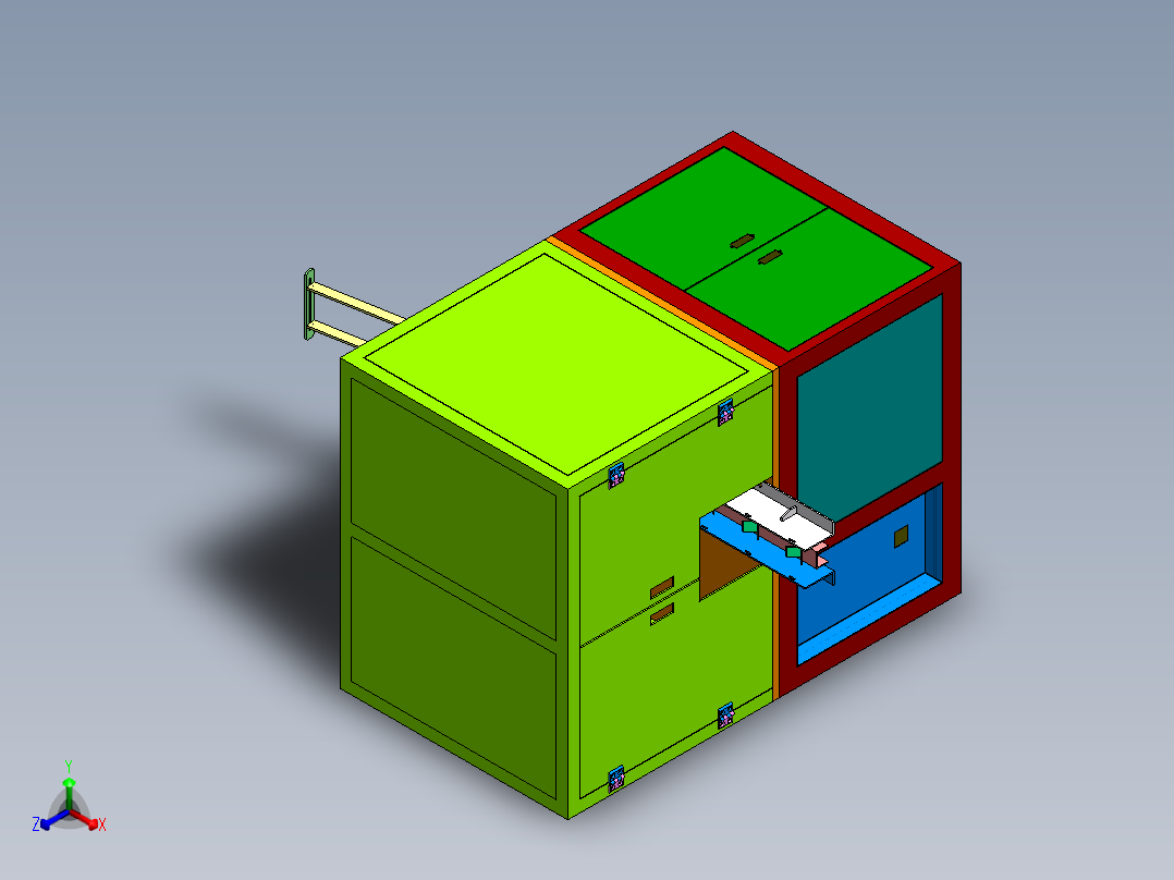 转子精车机（sw18可编辑+工程图）正等轴测图