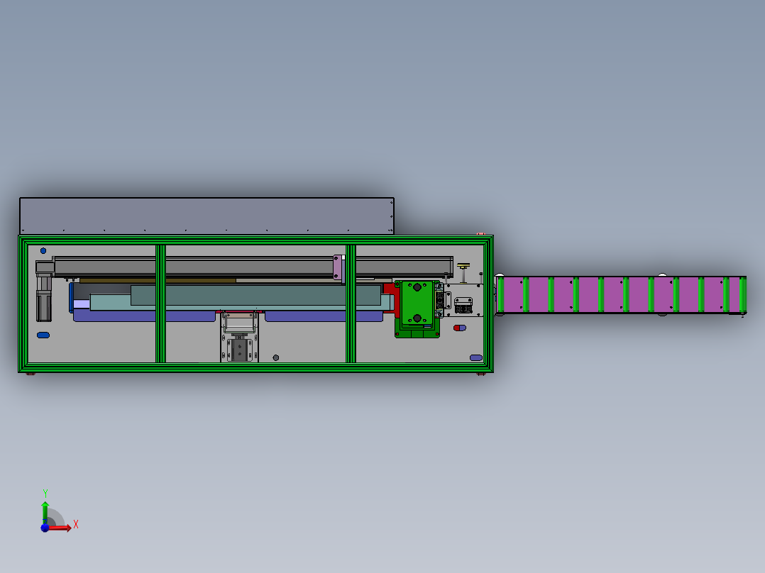 A35导槽定长裁断机（sw18可编辑+工程图+bom)前视图