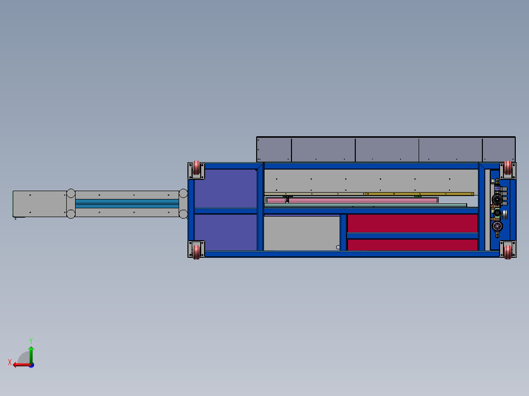 A35导槽定长裁断机（sw18可编辑+工程图+bom)后视图