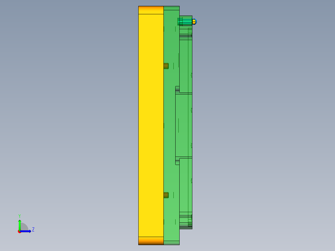 PG1-A-CNC3笔记本CNC工装夹具三维模型铣去除包胶料头+Hinge转轴孔-210622左视图