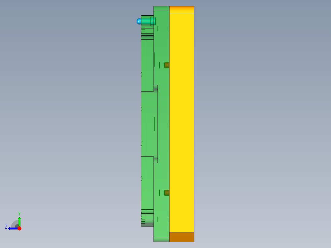 PG1-A-CNC3笔记本CNC工装夹具三维模型铣去除包胶料头+Hinge转轴孔-210622右视图