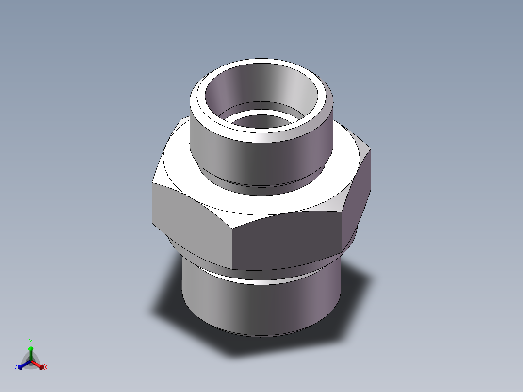 英制管螺纹ED密封、1DB-30-16WD非标正等轴测图