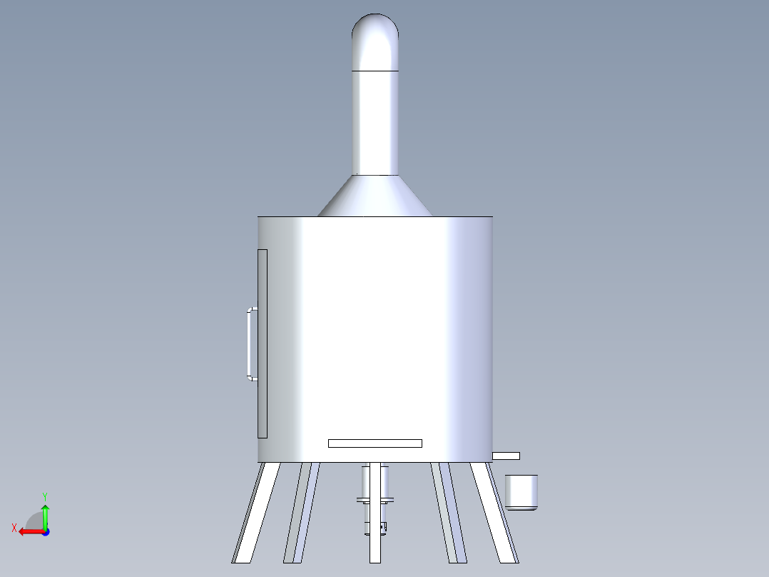 旋转式烤炉后视图