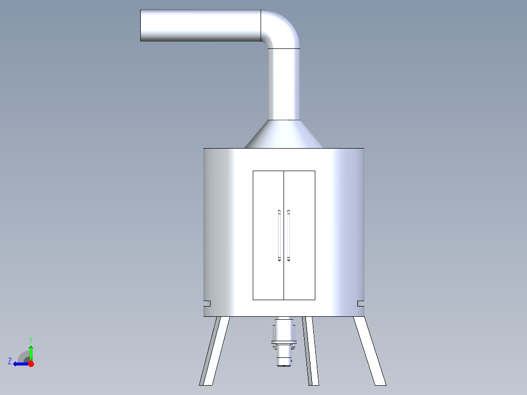 旋转式烤炉右视图