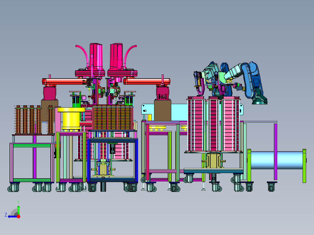 电能表硬连接装配生产线右视图