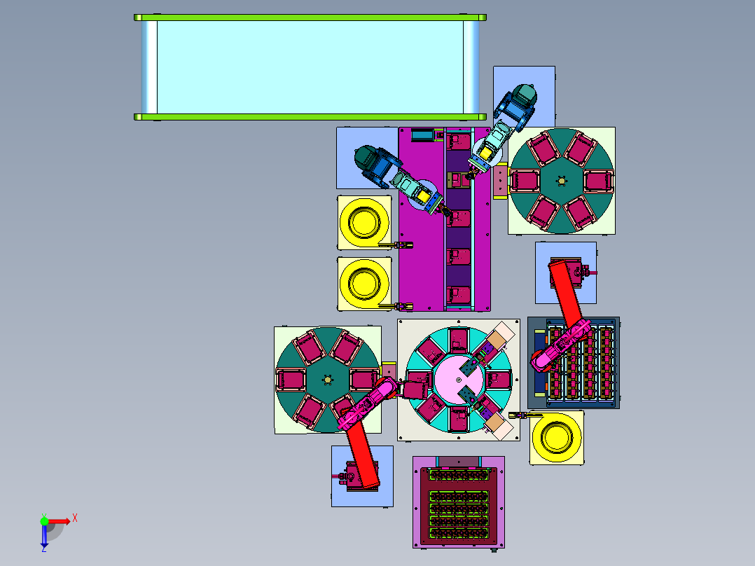 电能表硬连接装配生产线俯视图