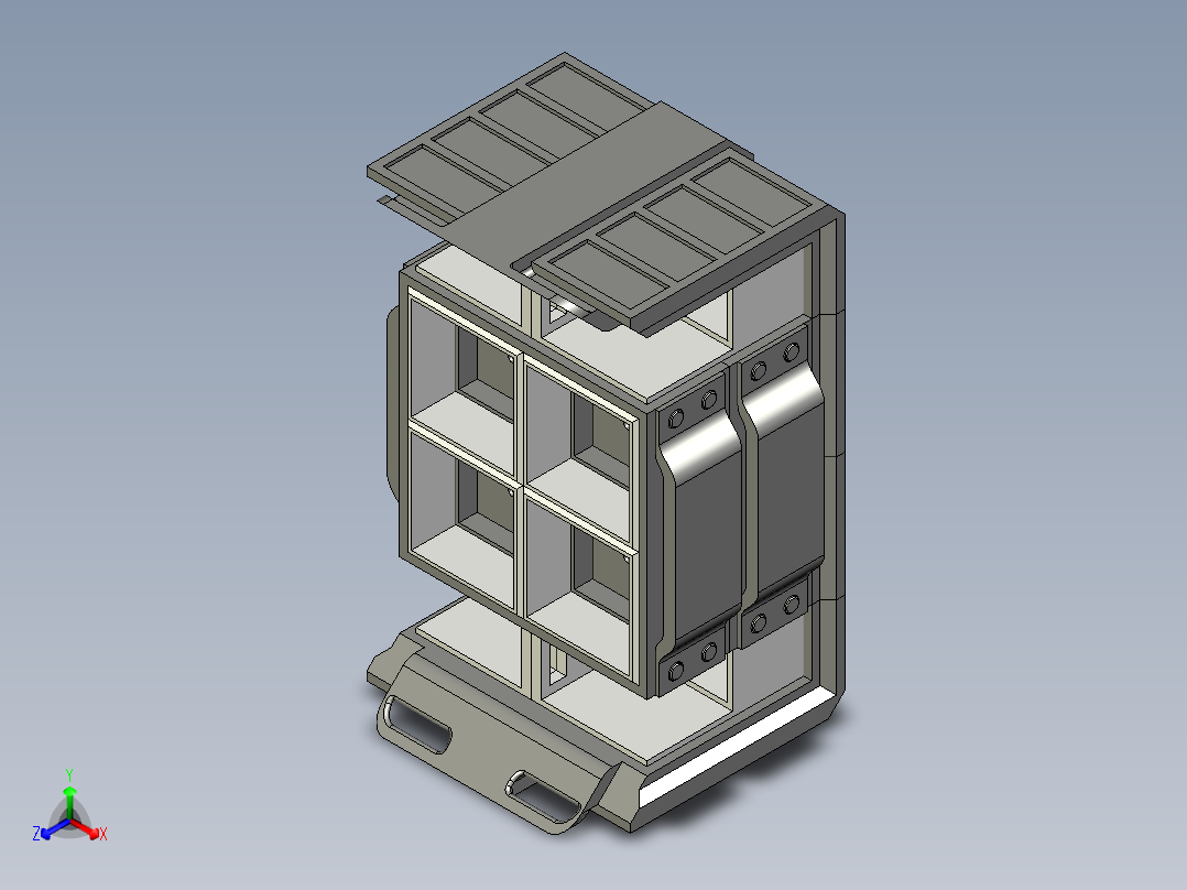 林业育苗箱正等轴测图
