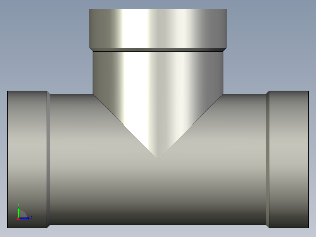 螺纹管三通-等径 DN10左视图