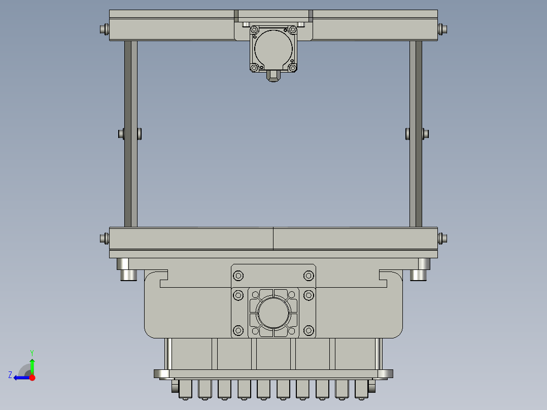 小型木工机床工作台的升降装置右视图