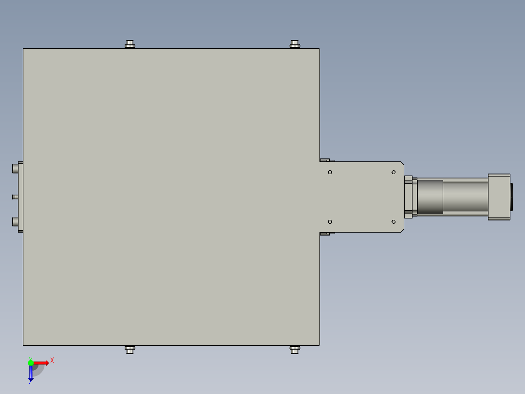 小型木工机床工作台的升降装置俯视图
