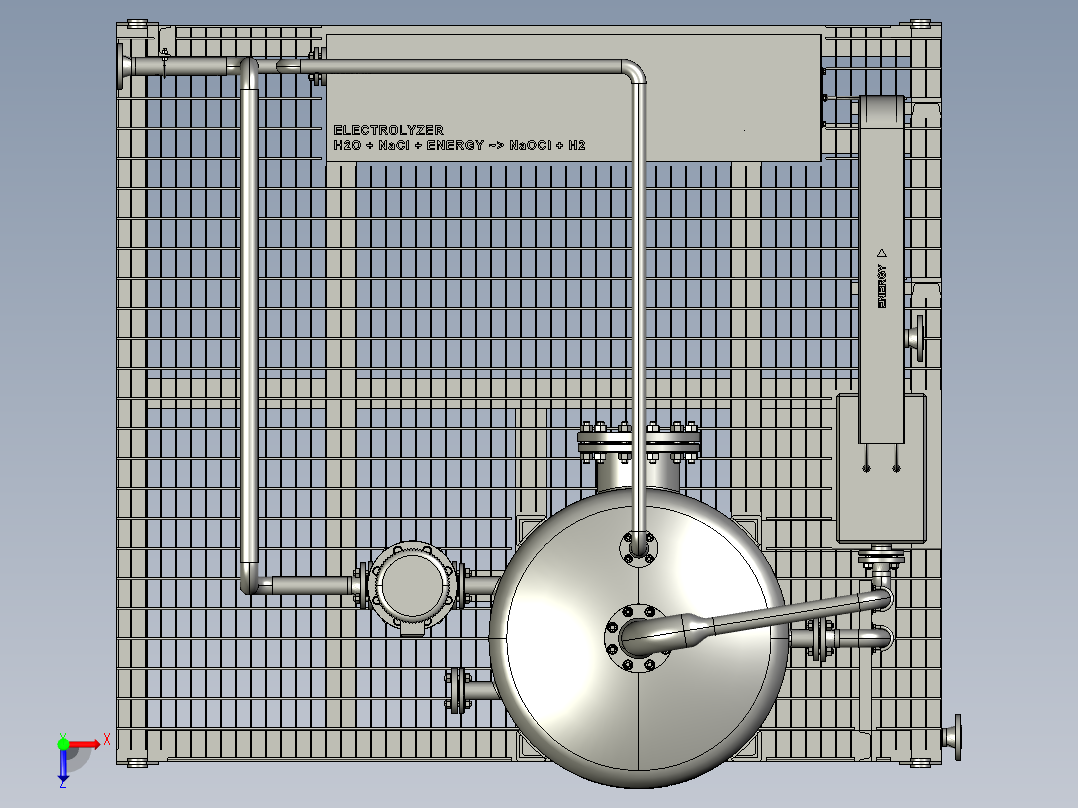 自持式电解氯化装置俯视图