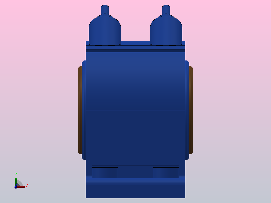 对开式四螺柱斜滑动轴承_HX100左视图