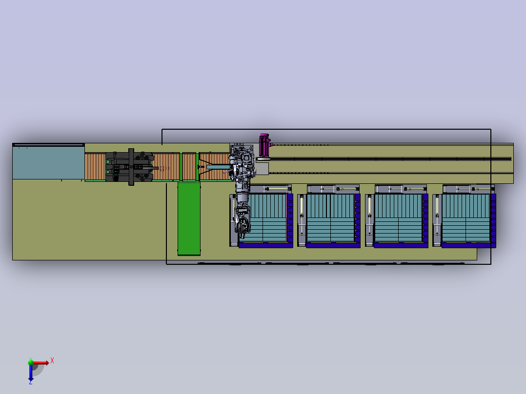 自动封箱码垛自动线俯视图