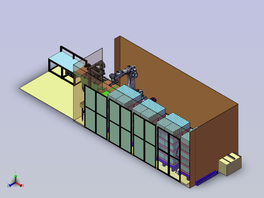 自动封箱码垛自动线正等轴测缩略图