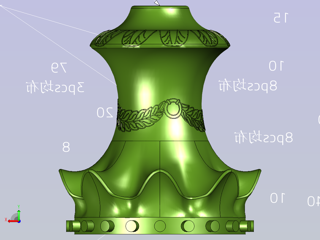 练习艺术品加工后视图