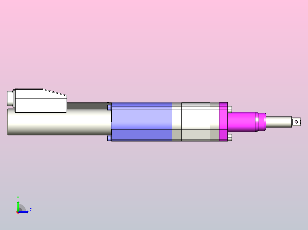 350拧紧轴模型左视图