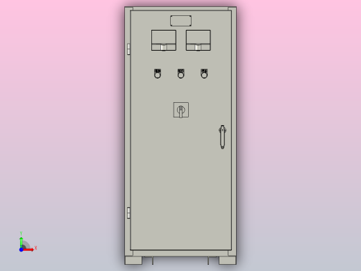 XJZ1-100～115自耦减压起动控制箱三维模型202010前视缩略图