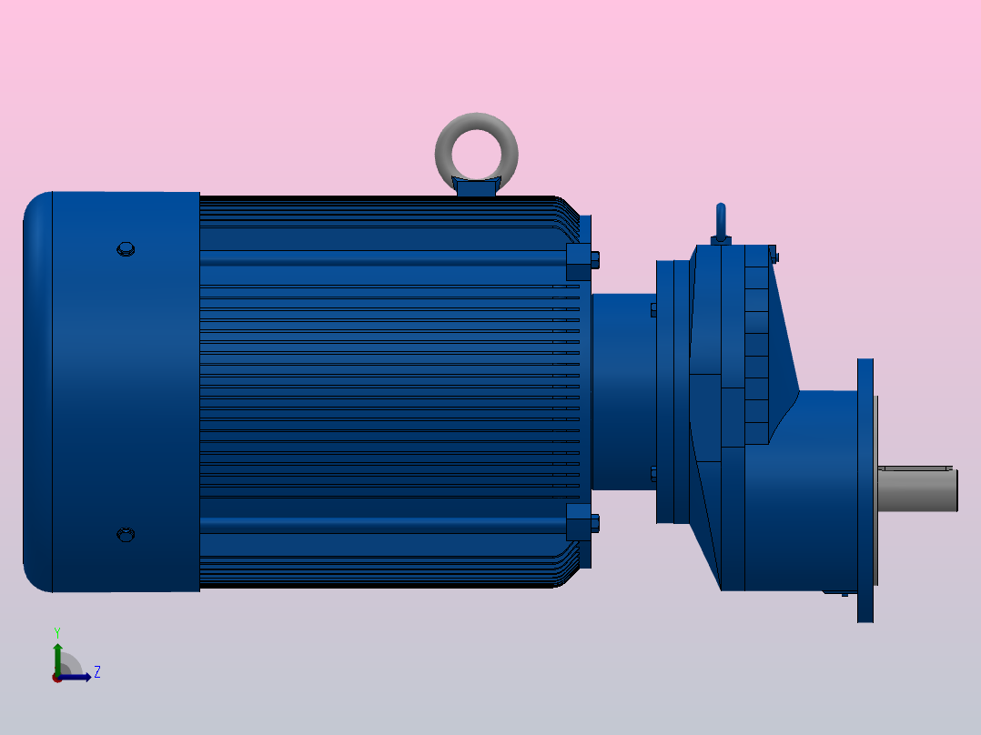 RXF87法兰轴伸式安装斜齿轮减速机RX87-Y22-4P-180L-M1-0°-Φ250左视图