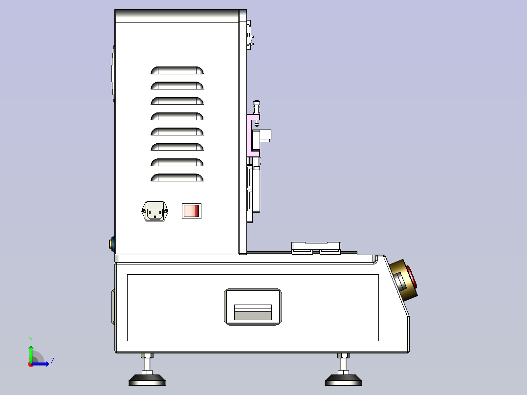 一款保压治具3D图纸模型左视图