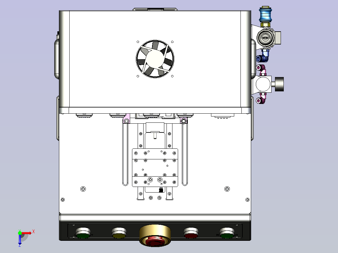 一款保压治具3D图纸模型俯视图
