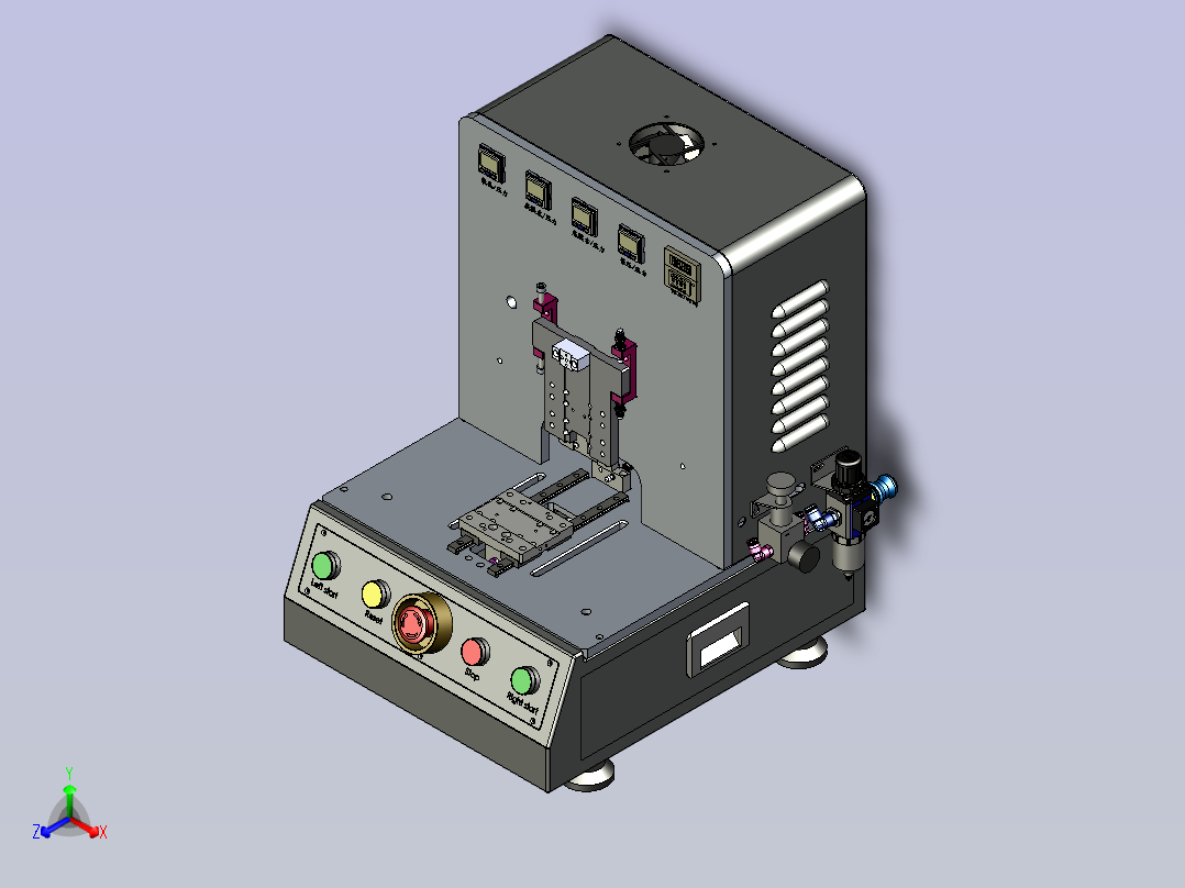 一款保压治具3D图纸模型正等轴测图