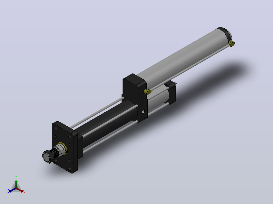 MPT-1T系列标准型[MPT-63-200-5-1T-M2-S1-0°]气压增压缸主视图