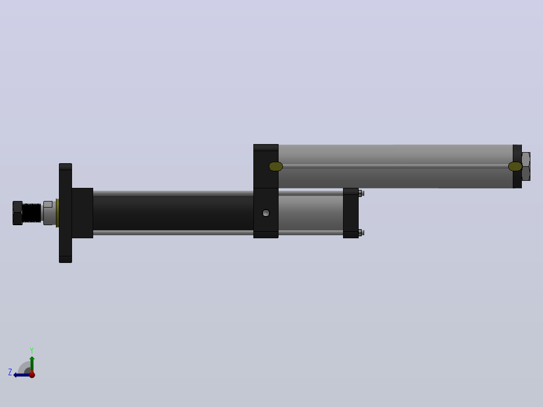 MPT-1T系列标准型[MPT-63-200-5-1T-M2-S1-0°]气压增压缸右视图