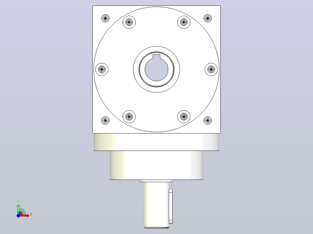 PW90双孔 PGH90-L2 19-70-90-M6转向器PW90双孔输出 带斜齿行星减速机前视图