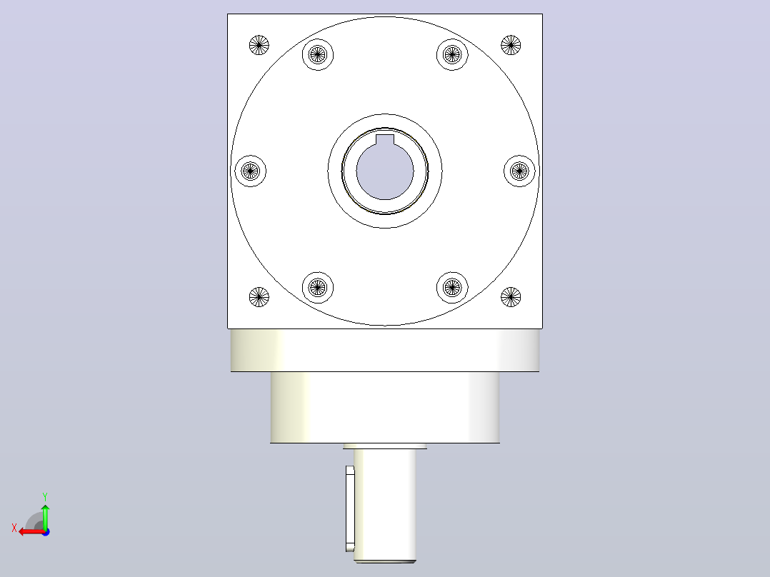 PW90双孔 PGH90-L2 19-70-90-M6转向器PW90双孔输出 带斜齿行星减速机后视图