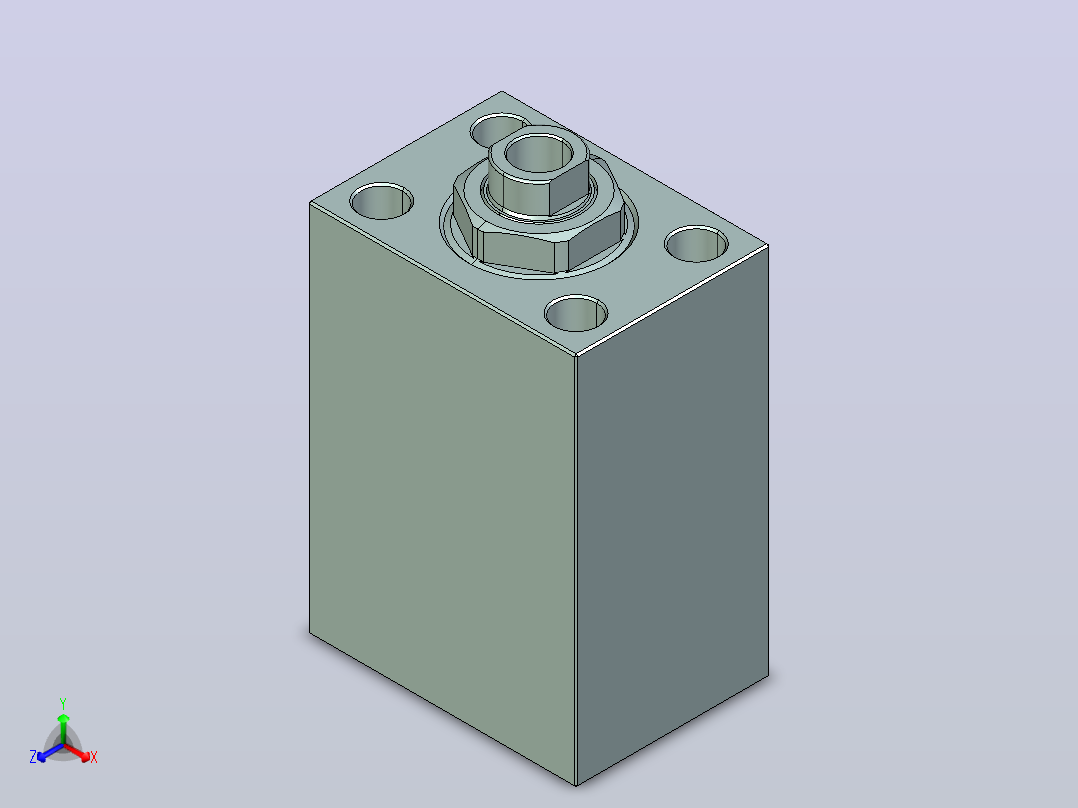 HDBA方型直线夹紧器HDBA0250-BM正等轴测图
