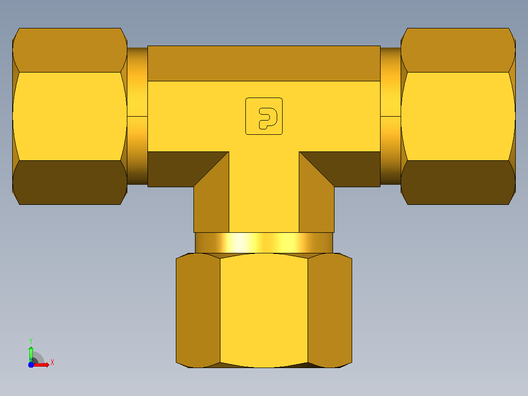 管接头三通164C 6前视图